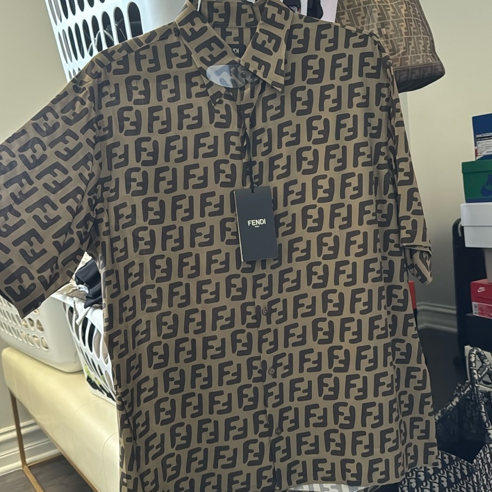 Fendi silk button up oversized